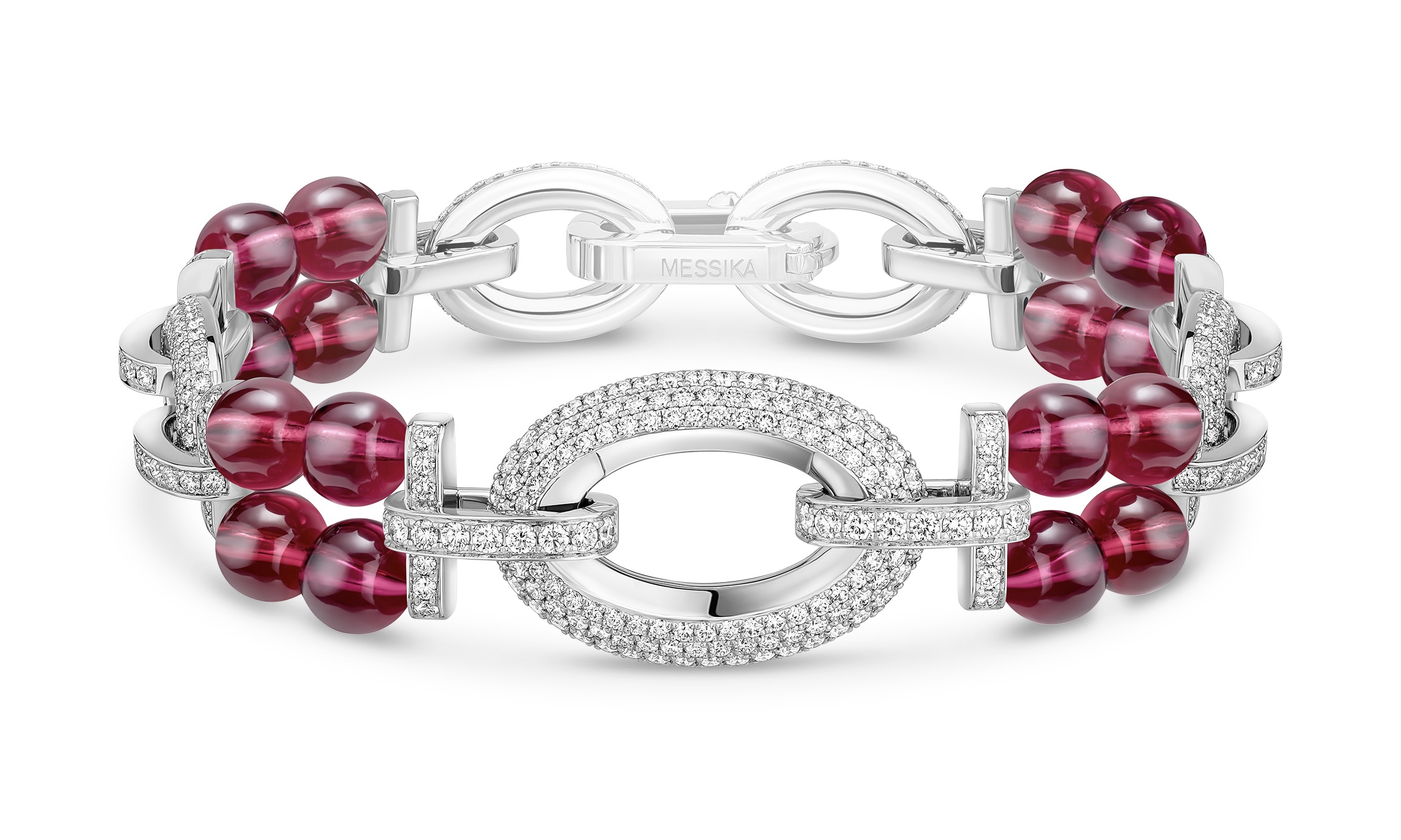 Messika - Haute Joaillerie - Bracelet Groove Grenat © Messika